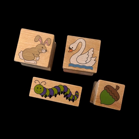 Rubber Wooden stamps lot of 4
Swan
Rabbit 
Acorn 
Inch Worm - Picture 1 of 3